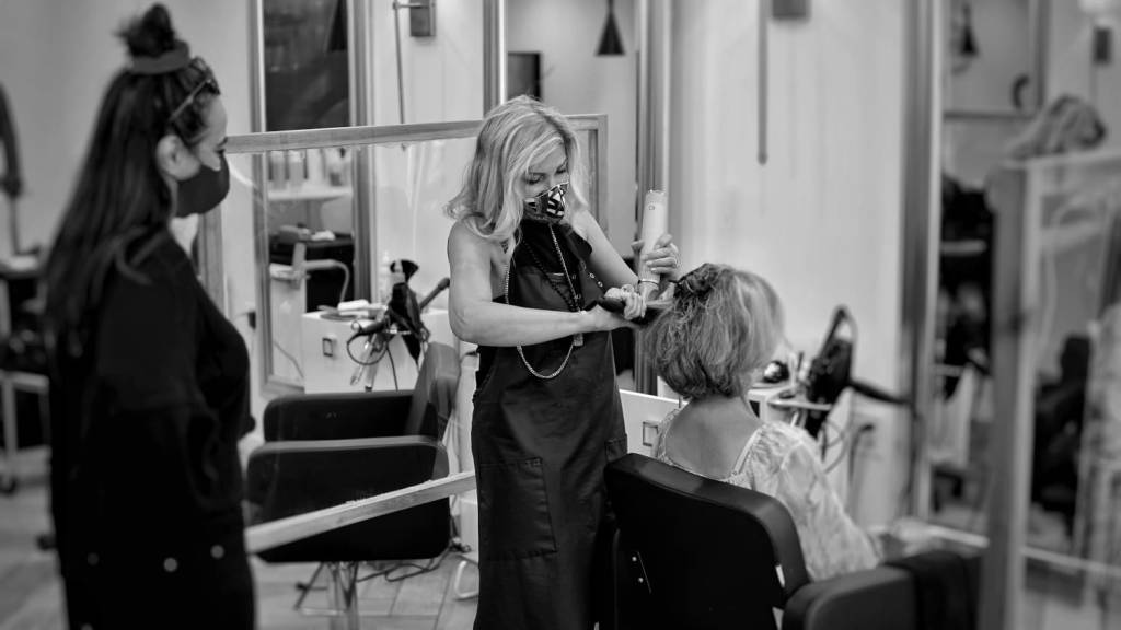 Covid-19 Masked Hair Stylist